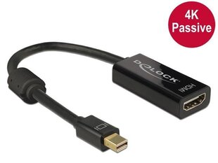 Delock Adapter mini Displayport 1.2 male > HDMI female 4K Passive black hinta ja tiedot | Delock Tietokoneet ja pelaaminen | hobbyhall.fi