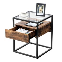 Apupöytä 43x43x54 cm, ruskea/musta hinta ja tiedot | Songmics Huonekalut ja sisustus | hobbyhall.fi