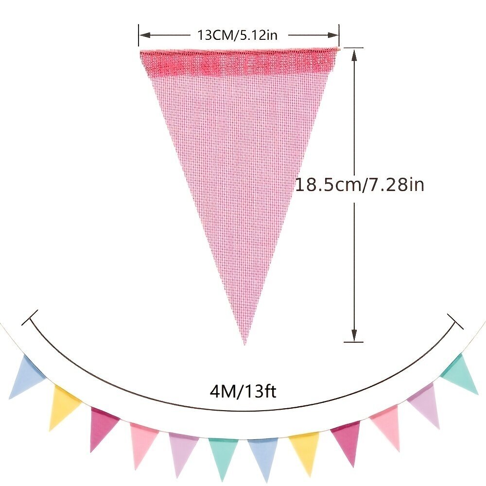 '13ft Värikäs Liput Tekokuitu Pastelli Koristeellinen Kankainen Kolmio Liput Juhliin' hinta ja tiedot | Sisustustuotteet | hobbyhall.fi