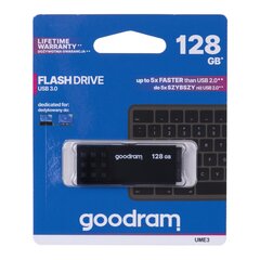 GOODRAM FLASHDRIVE 128GB UME3 USB 3.0 BLACK hinta ja tiedot | Good Ram Tietokoneet ja pelaaminen | hobbyhall.fi