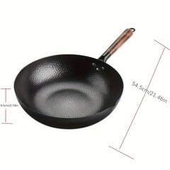 1kpl, Valurauta Wok (32,0 cm), Tasapohjainen Keittoastia, Kaikille Liesille. hinta ja tiedot | Paistinpannut | hobbyhall.fi