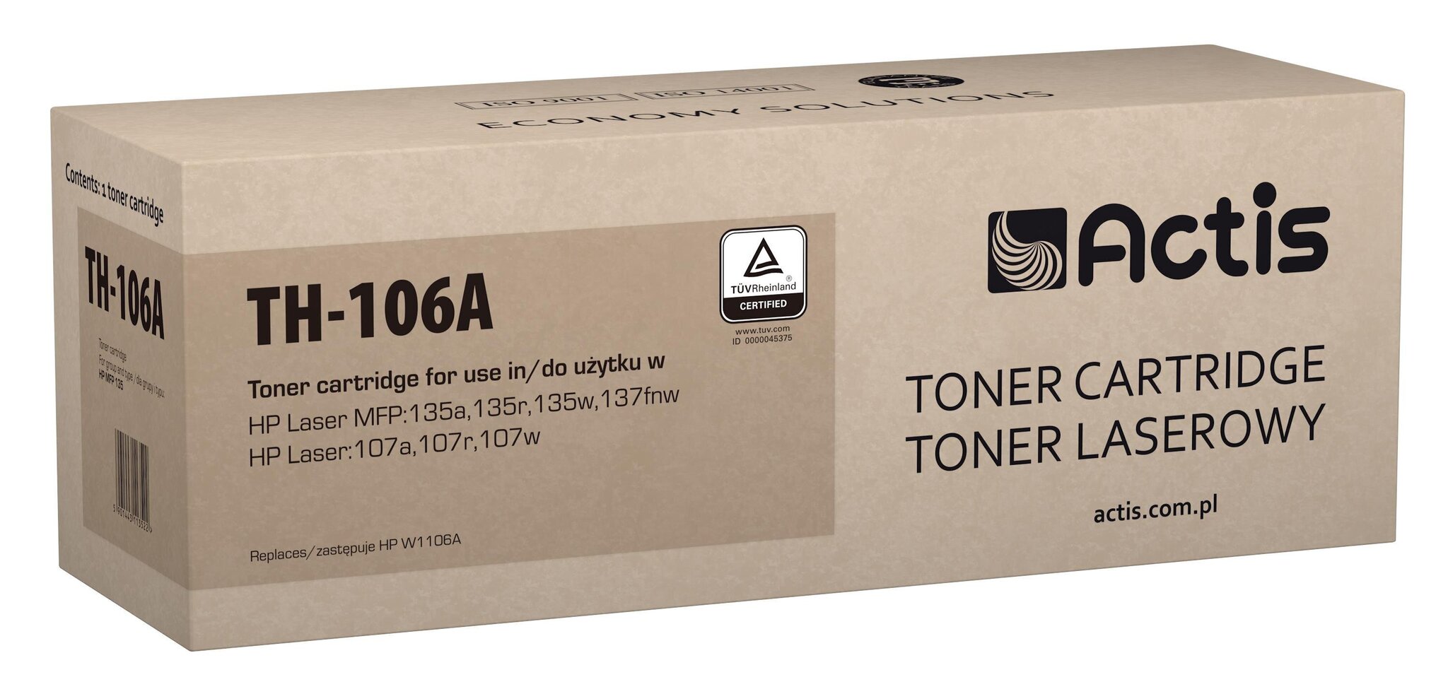Toneris ACTIS TH-106A (suderinama su „HP 106A W1106A“, nauja) su mikroschema hinta ja tiedot | Laserkasetit | hobbyhall.fi