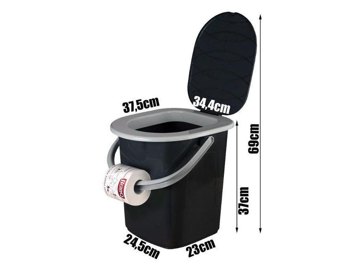 Kannellinen mini-wc Branq, musta, 375x344x370 mm hinta ja tiedot | Muut retkeilyvarusteet | hobbyhall.fi