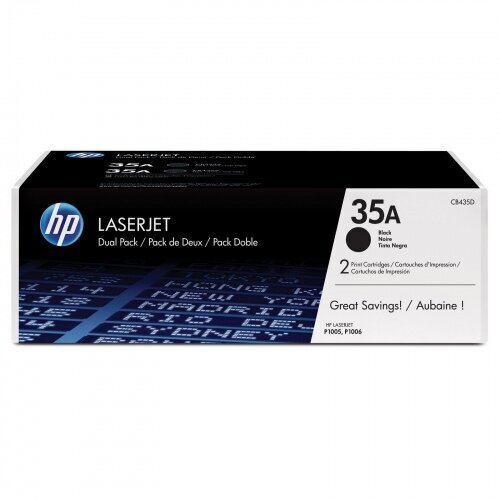 HP CB435AD No.35AD kaksoispakkaus, musta kasetti hinta ja tiedot | Laserkasetit | hobbyhall.fi