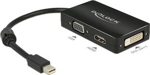 Delock - Adapter Displayport Mini(M)->HDMI(F)/VGA(F)/DVI-D(24+1)(F) hinta ja tiedot | Delock Tietokoneet ja pelaaminen | hobbyhall.fi