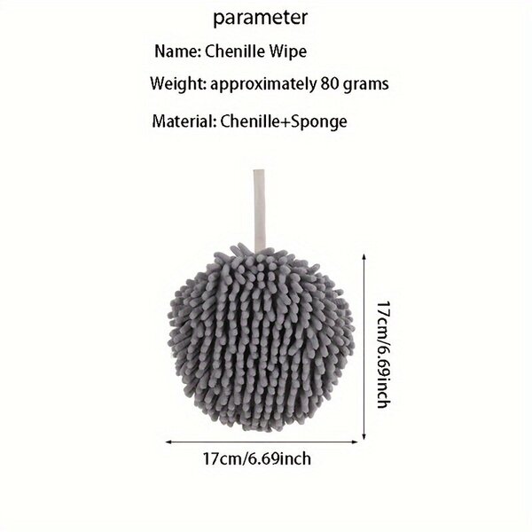 Chenille pyyhe sieni kylpypallo suuri ripustus nopeasti kuivuva käsipyyhe keittiöön ja kylpyhuoneeseen.