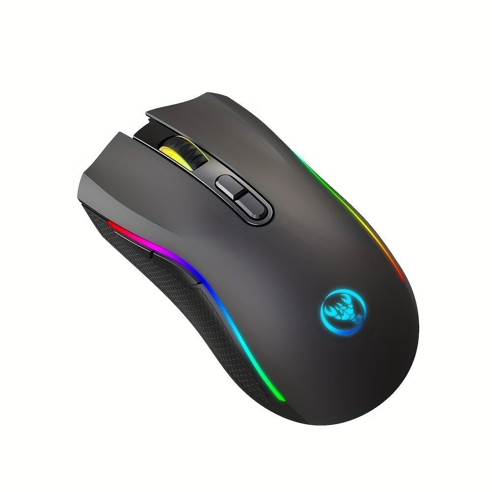 HXSJ Uusi 2.4G Langaton Hiiri RGB Valo Ladattava 4800DPI Säädettävä USB Plug and Play Optinen Pelihiiri Koti Toimisto Musta/Valkoinen hinta ja tiedot | Hiiret | hobbyhall.fi