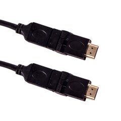 HDMI kaapeli Esperanza EB197,180 HDMI V.1.4B, kääntyvät liittimet, 3 m, musta hinta ja tiedot | Kaapelit ja adapterit | hobbyhall.fi