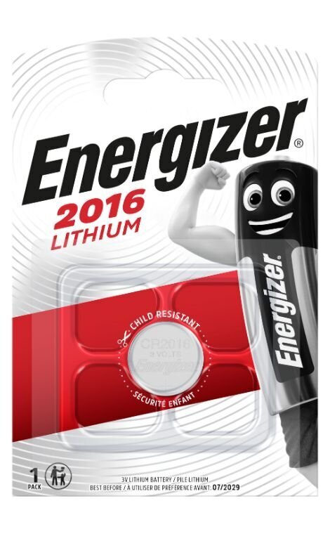 Akku ENERGIZER Lithium CR2016 3V B1, 90 mAh, 1 kpl hinta ja tiedot | Paristot | hobbyhall.fi