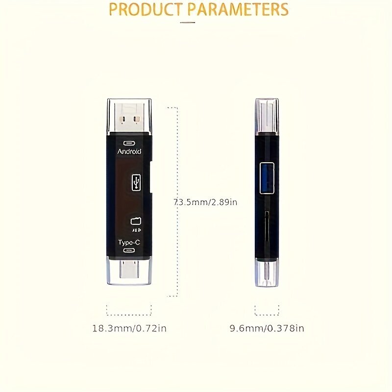 5-in-1 Kortinlukija Tf-Tuki Otg Muunnin hinta ja tiedot | Adapterit | hobbyhall.fi