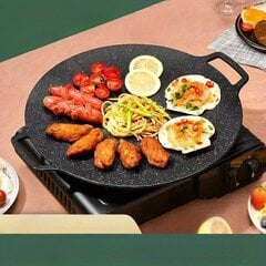 Valurautainen Korean-tyylinen pyöreä BBQ grilli, tarttumaton ulkokeittiölevy. hinta ja tiedot | Paistinpannut | hobbyhall.fi