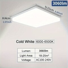 1kpl LED Kattovalaisin Neliö Energiatehokas Lamppu 16W/22W/34W/45W Lämmin Valkoinen Kylmä Valkoinen Neutraali Valo hinta ja tiedot | Kattovalaisimet | hobbyhall.fi