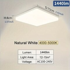 1kpl LED Kattovalaisin Neliö Energiatehokas Lamppu 16W/22W/34W/45W Lämmin Valkoinen Kylmä Valkoinen Neutraali Valo hinta ja tiedot | Kattovalaisimet | hobbyhall.fi