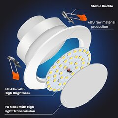 100mm LED Uppoasuojavalaisin 6kpl 3000K Lämmin Valkoinen 600Lm Kylpyhuoneen Kattovalaisimet hinta ja tiedot | Kattovalaisimet | hobbyhall.fi