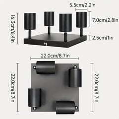 1 kpl kattovalaisin LED musta, 4-liekkinen neliö kattovalaisin, käännettävä metallinen LED-kattovalaisin, GU10 kattolamppu, moderni kattokohdevalaisin keittiöön, olohuoneeseen, makuuhuoneeseen. hinta ja tiedot | Kattovalaisimet | hobbyhall.fi