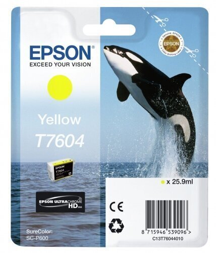Epson T7604 Mustepatruuna, Keltainen hinta ja tiedot | Laserkasetit | hobbyhall.fi