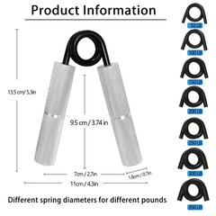 Raskas Käyttö Käsipuristin - 22.68-158.76 KG Vastarinta Kädelle, Kyynärvarrelle ja Sormille - Hopea Metallikahva Parannetulla Rannetuen. hinta ja tiedot | Treenivälineet | hobbyhall.fi
