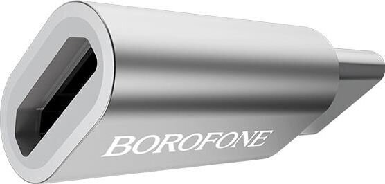 Adapteri Borofone BV4 MicroUSB kiinni Type-C harmaa hinta ja tiedot | Adapterit | hobbyhall.fi
