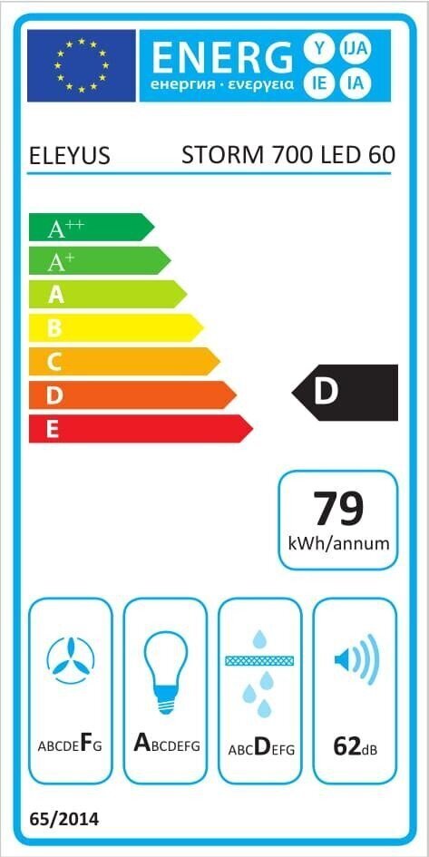 Eleyus Storm 700 60 WH LED hinta ja tiedot | Liesituulettimet | hobbyhall.fi