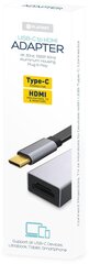 Platinet-sovitin USB-C – HDMI (44709) hinta ja tiedot | Adapterit | hobbyhall.fi