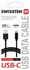 Universaali Yleiskaapeli Swissten USB-C 3.1 1.2 m musta hinta ja tiedot | Puhelinkaapelit | hobbyhall.fi