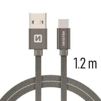 .Swissten Textile Universal Quick Charge 3.1 USB-C Data- ja latauskaapeli 1.2 m musta hinta ja tiedot | Puhelinkaapelit | hobbyhall.fi