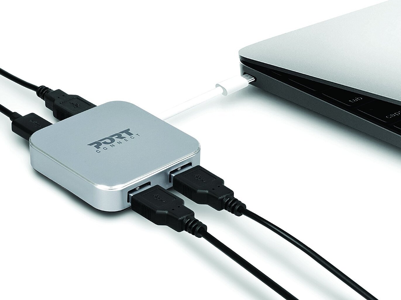 USBjakaja Porttimallit 4 porttia USB TypeC, harmaa hinta ja tiedot | Adapterit | hobbyhall.fi