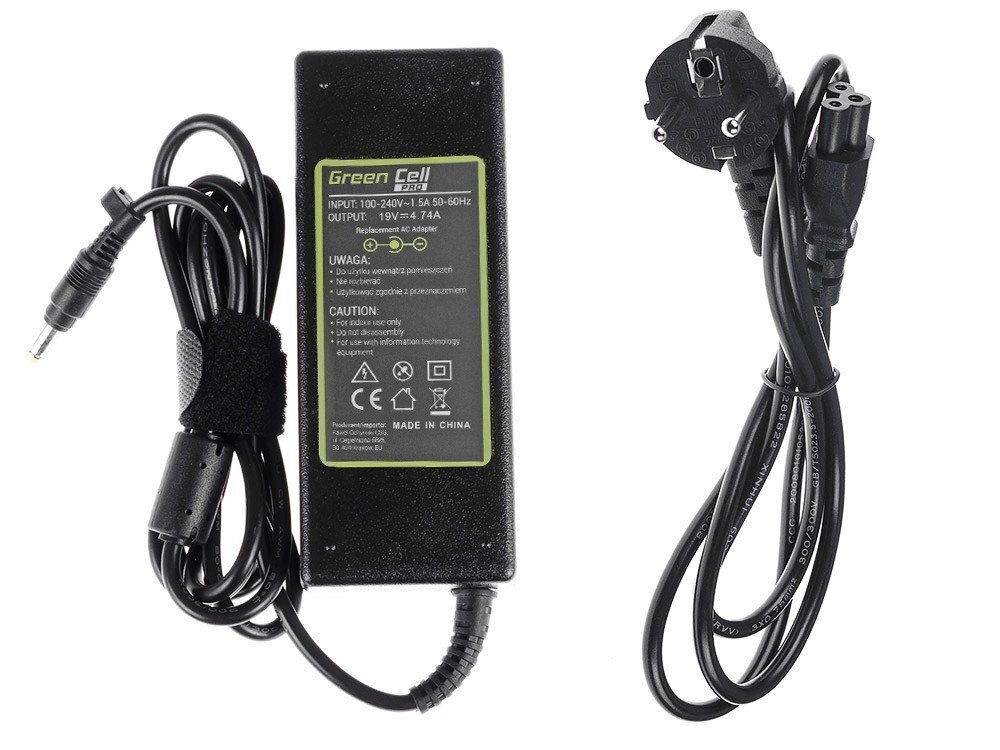 Green Cell 19V, 4.74A, 90W hinta ja tiedot | Kannettavien tietokoneiden laturit | hobbyhall.fi