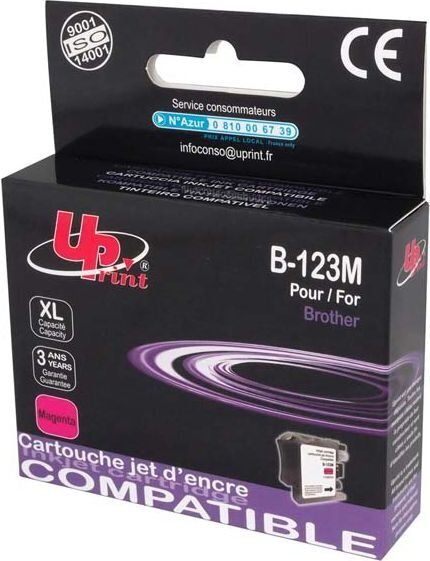 uprint muste yhteensopiva lc-123m, violetti, 600p, 10ml, b-123m brother mfc-j4510 dw:hen hinta ja tiedot | Mustekasetit | hobbyhall.fi