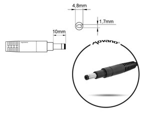 Mitsu 19.5V, 3.33A, 65W hinta ja tiedot | Kannettavien tietokoneiden laturit | hobbyhall.fi