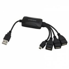 Splitter Esperanza EA114 4 liitäntää USB20 3 x USB, 1 x miniUSB hinta ja tiedot | Esperanza Tietokoneiden lisävarusteet | hobbyhall.fi