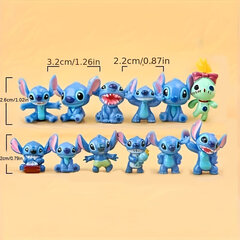 Disney 12kpl/setti Stitch Hahmo Setti, Anime Mini Stitch Toimintahahmon Nuket, Koti Juhla Koriste, Joululahja. hinta ja tiedot | Ilmapallot | hobbyhall.fi