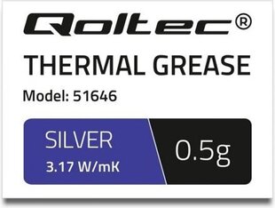 Qoltec Thermal grease 3.17 W / m-K, 0.5g hinta ja tiedot | Lämpötahnat | hobbyhall.fi