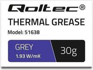 Qoltec Thermal grease 1.93 W / m-K, 30g hinta ja tiedot | Lämpötahnat | hobbyhall.fi