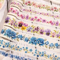 Floral Washi Teippi Setti, 3 Rullaa Koristeellisia Teippejä hinta ja tiedot | Lahjapaketointi | hobbyhall.fi