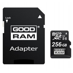 Goodram MicroSDHC 256GB Class 10/UHS 1 + Adapter hinta ja tiedot | Goodram Matkapuhelimet ja tarvikkeet | hobbyhall.fi