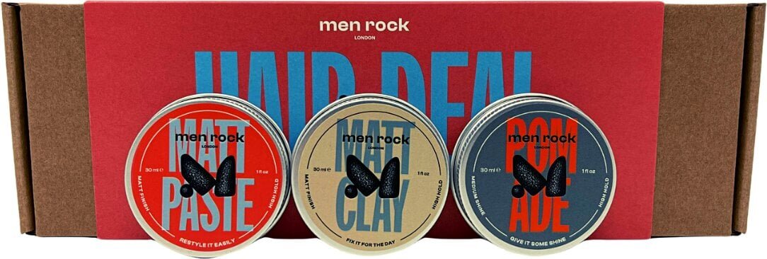 Miesten kampaussetti Men Rock Hair Deal, 3x30 ml hinta ja tiedot | Kampaamotuotteet | hobbyhall.fi