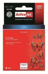 Activejet ACC-551CN (Canon CLI-551C), sininen hinta ja tiedot | Mustekasetit | hobbyhall.fi