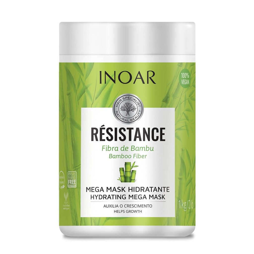 Vahvistava ja säteilevä naamio INOAR Resistance Fiber de Bambu Mask 1000 g hinta ja tiedot | Naamiot, öljyt ja seerumit | hobbyhall.fi