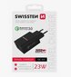Swissten Premium Travel Charger 2x USB QC3.0 23W Black hinta ja tiedot | Puhelimen laturit | hobbyhall.fi