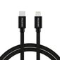 Swissten Textile Universal Quick Charge 3.1 USB-C to Lightning Data and Charging Cable 1.2m Black hinta ja tiedot | Kaapelit ja adapterit | hobbyhall.fi