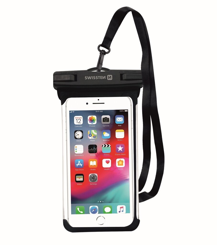 Swissten Waterproof Case for Phones IPX8 Black hinta ja tiedot | Puhelimen kuoret ja kotelot | hobbyhall.fi