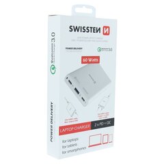 Swissten Travel Charger Notebooks and MacBook / 60W / PD3.0 / QC3.0 / PPS / White hinta ja tiedot | Varavirtalähteet | hobbyhall.fi