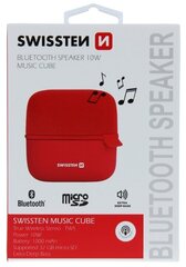 Swissten CUBE Portable Bluetooth/10W/Micro SD/, punainen hinta ja tiedot | Kaiuttimet | hobbyhall.fi