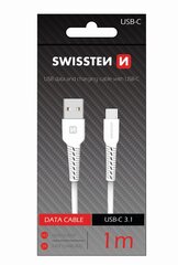 Swissten Basic Universal Quick Charge USB-C Data and Charging Cable 1m White hinta ja tiedot | Puhelinkaapelit | hobbyhall.fi