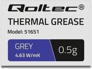 Qoltec Thermal grease 4.63W / m-K, 0.5g hinta ja tiedot | Lämpötahnat | hobbyhall.fi