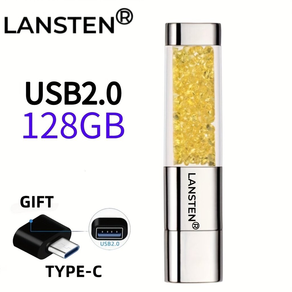 32GB 64GB 128GB Korut Kristalli Huulipuna USB-Muistitikku hinta ja tiedot | Muistitikut | hobbyhall.fi