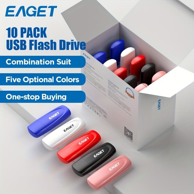 EAGET 10 kpl 4GB USB-muistitikut: Monivärinen, Plug-and-Play, Helppokäyttöinen hinta ja tiedot | Muistitikut | hobbyhall.fi