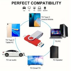 USB Muistitikku OTG USB 2.0 &amp; Type C &amp; Micro USB Muistitikku 128GB 64GB 32GB 16GB 4GB Muistitikku hinta ja tiedot | Muistitikut | hobbyhall.fi