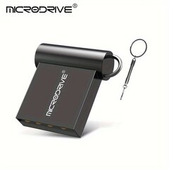 MiCRODRIVE Mini USB-muistitikku Avainrengas 128GB Musta Hopea MINI Kuvio. hinta ja tiedot | Muistitikut | hobbyhall.fi